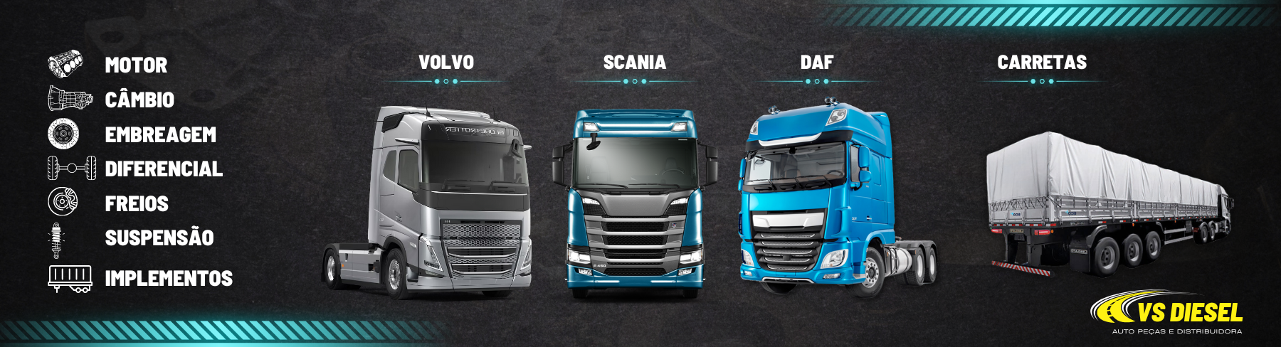 Volvo, Scania e DAF.